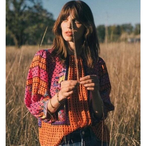 Anthropologie Bhanuni by Jyoti Emilia Beaded Blouse Sz. XS - Picture 1 of 9